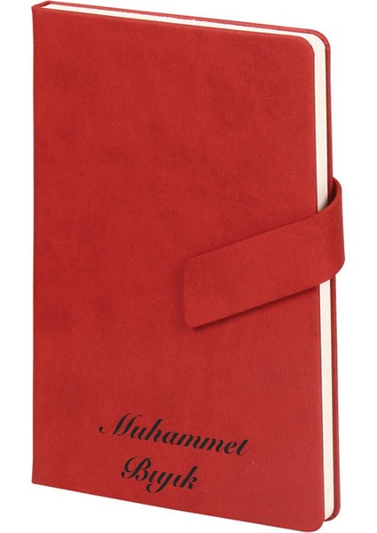 Isme Kişiye Özel Mıknatıslı Termo Deri Çizgili Defter
