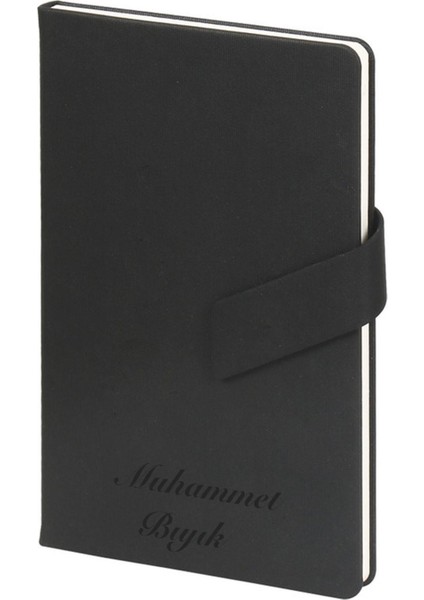 Isme Kişiye Özel Mıknatıslı Termo Deri Çizgili Defter