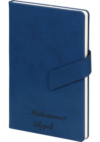Isme Kişiye Özel Mıknatıslı Termo Deri Çizgili Defter