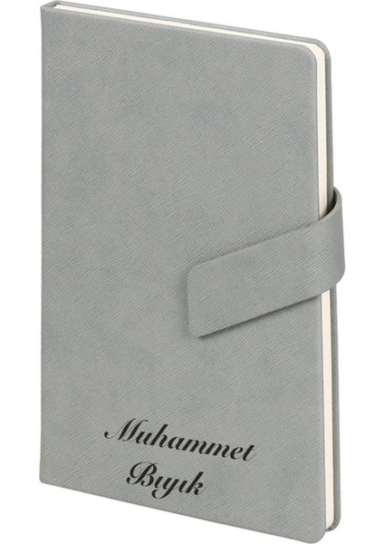 Isme Kişiye Özel Mıknatıslı Termo Deri Çizgili Defter