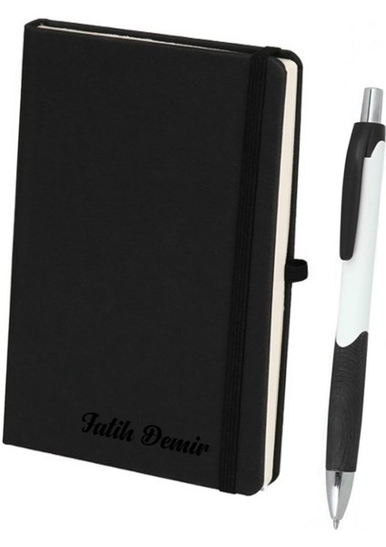 Isme Kişiye Özel Termo Lastikli Mini Not Defteri Kalem Seti 9X14