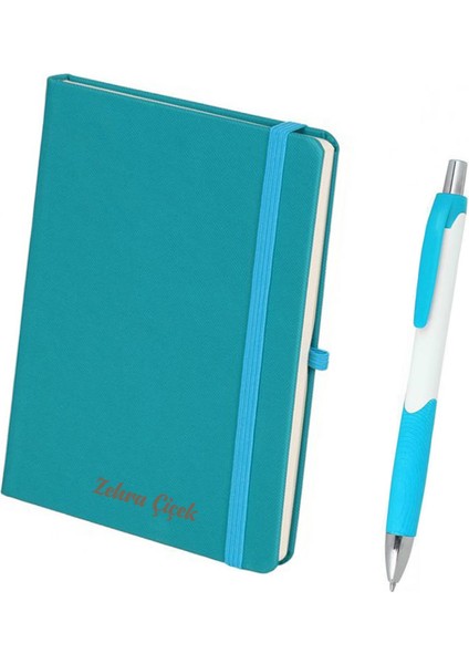 Isme Kişiye Özel Termo Lastikli Mini Not Defteri Kalem Seti 9X14