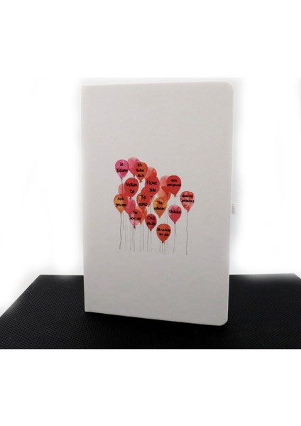 Termo Deri Mutlu Çift Desenli Lastikli Defter