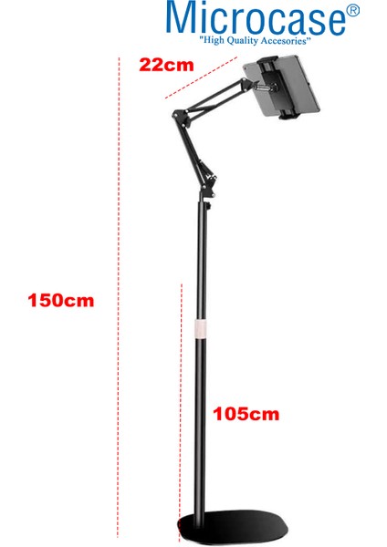 Metal Ayaklı Ayarlanabilir 3 Eklemli 360 Derece Döner Telefon Tablet Tutucu Tripod AL4429