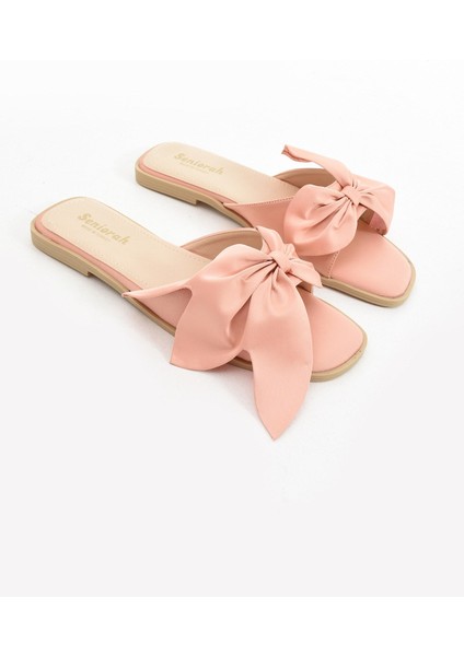 Littore Pembe Saten Fiyonk Detaylı Kadın Terlik fiyatları