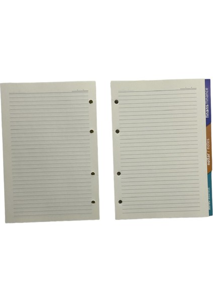 Çizgili Defter Içi Organizer Yedeği 15 x 21 cm A5 Boyunta 4 Delikli