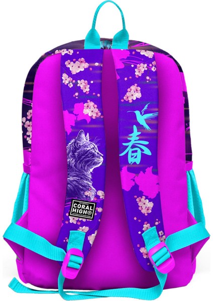 Kids Mor Pembe Anime Kedi Desenli 3’lü Okul Çanta Seti SET0123753 indirimleri