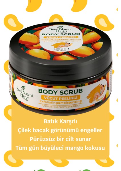 Nemlendirici Besleyici Arındırıcı Vücut Peelingi Mango Aromalı 300 gr