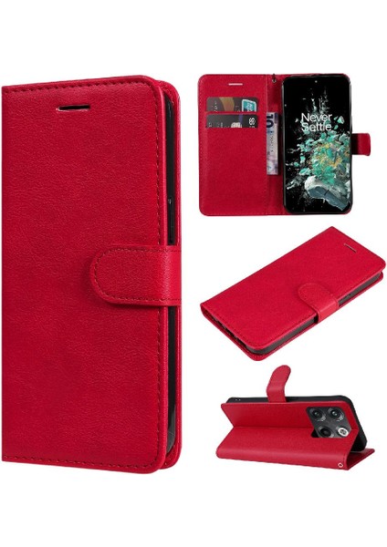 Oneplus 10T Iş Cüzdan Telefon Kılıfı Için Flip Case Klasik Düz Renk (Yurt Dışından)