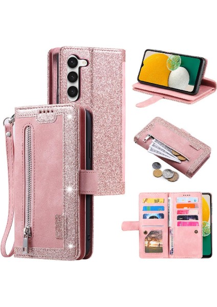 Samsung Galaxy S23 Artı Kickstand 9 Kart Yuvaları Cüzdan Pu Için Flip Case (Yurt Dışından)