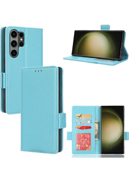 Samsung Galaxy S23 Ultra Kart Yuvaları Tutucu Cüzdan Yan Toka Pu (Yurt Dışından)