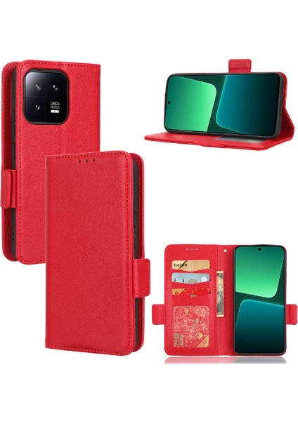 Xiaomi 13 Için Kılıf Pro Kart Yuvaları Tutucu Manyetik Pu Deri Yan Toka (Yurt Dışından)