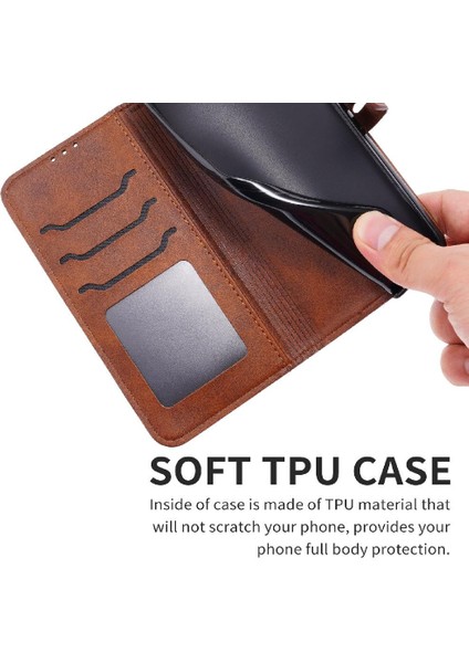 Cüzdan Kılıf Için Xiaomi Redmi Not 11R Manyetik Kapatma Kickstand Kart Tüm (Yurt Dışından)
