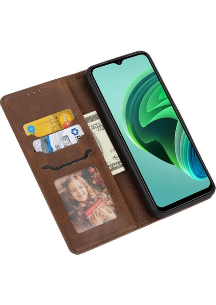 Cüzdan Kılıf Için Xiaomi Redmi Not 11R Manyetik Kapatma Kickstand Kart Tüm (Yurt Dışından)