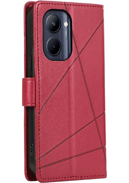 Realme C33 Şok Emici Üç Kart Yuvaları Kickstand Için Flip Case (Yurt Dışından)