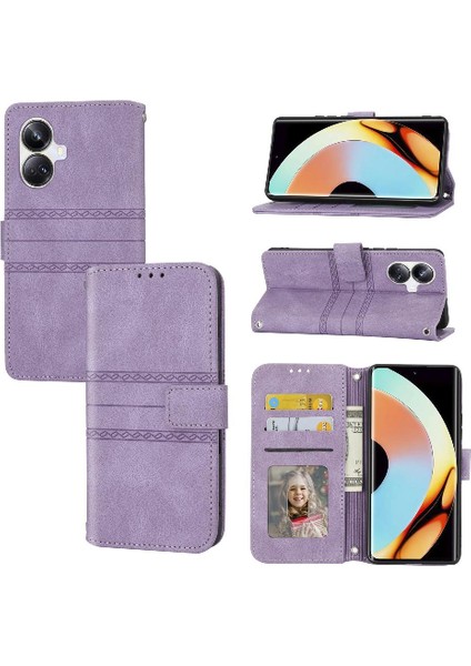 Realme 10 Pro Artı Cüzdan Durumda Pu Deri Kickstand Için Flip Case (Yurt Dışından)