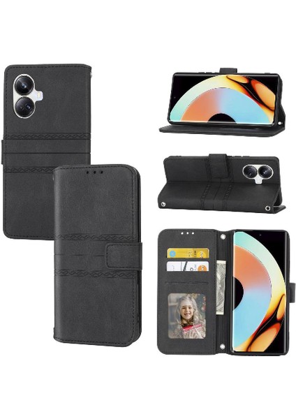 Realme 10 Pro Artı Cüzdan Durumda Pu Deri Kickstand Için Flip Case (Yurt Dışından)