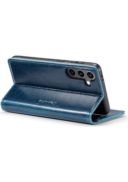 Samsung Galaxy S24 Için Flip Case Kart Tutucu Kickstand Çılgın At Pu (Yurt Dışından)