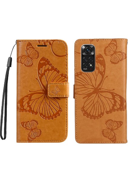Xiaomi Redmi Not 11 Için Flip Case Kart Yuvası ile 4g Darbeye Kapak Pu (Yurt Dışından)