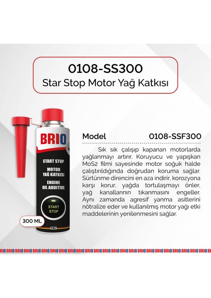 Start Stop Motor Yağ Katkısı 300 Ml