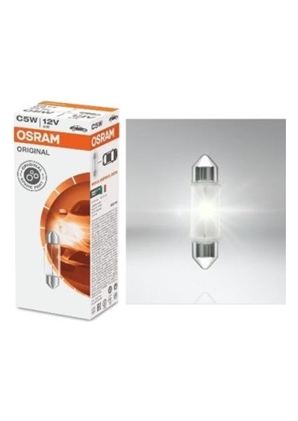 (Yeni Ürün!!!)Standart Ampul- Stop/sinyal/park/gösterge Ampulü; 12V/C5W (6418) (Duy Sv8,5-8) (Osram)