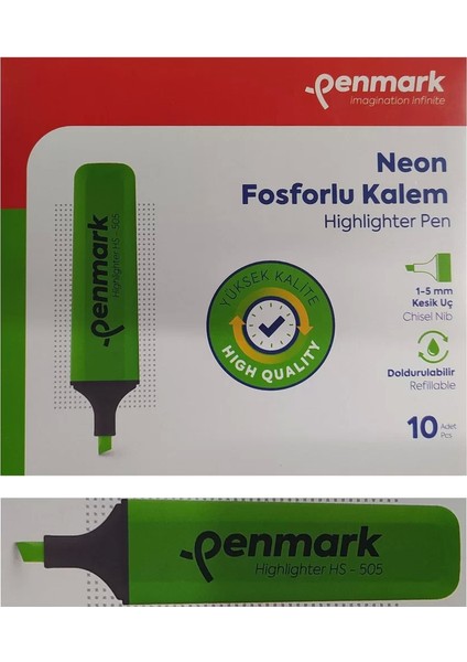 Fosforlu Kalem Neon Yeşil Renk (10 Adet)