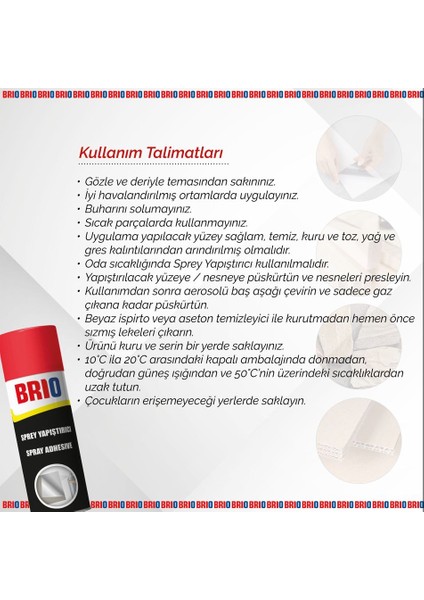 Çok Amaçlı Ahşap, Tekstil, Plastik, Kauçuk Yapıştırma Sprey Yapıştırıcı 400 Ml