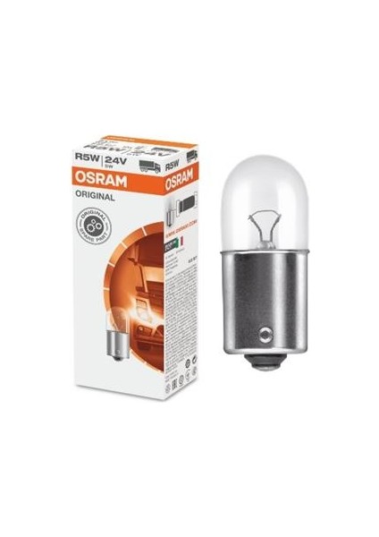 (Yeni Ürün!!!)Standart Ampul- Stop/sinyal/park/gösterge Ampulü; 24V/R5W (5627) (Duy BA15S) (Osram)