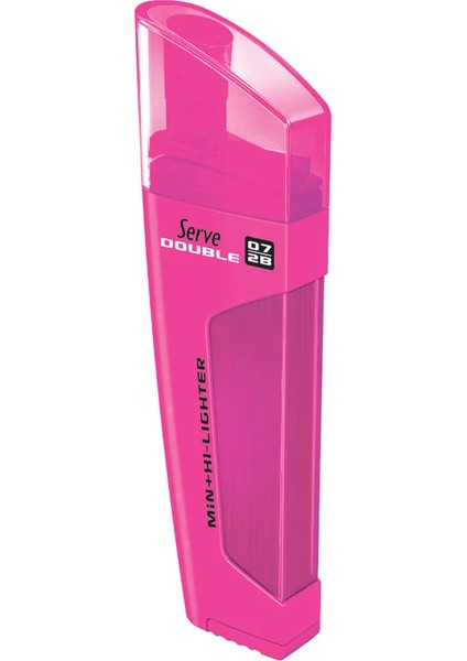 Double Fosforlu Kalem + Kalem Ucu 2b 0.7 mm Pembe