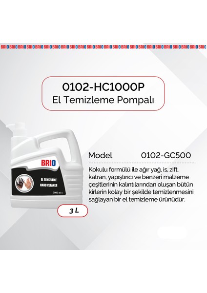 El Temizleme Pastası 3000 Ml Pompalı