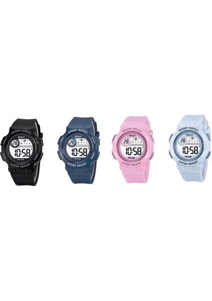 Su Geçirmez Kol Saati Dijital 8212 Model Siyah +4 Renk Kronometre-Alarmlı 5ATM fırsatları