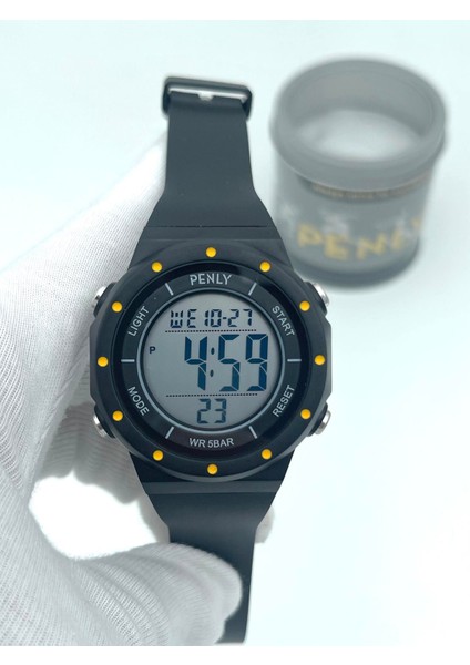 Dijital Kol Saati 356 Model Siyah Sarı +4 Renk Kronometre-Alarmlı 5ATM Su Geçirmez modelleri