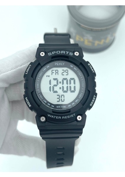 Dijital 349 Model Siyah Beyaz +4 Renk Kronometre-Alarmlı 5ATM Su Geçirmez Kol Saati