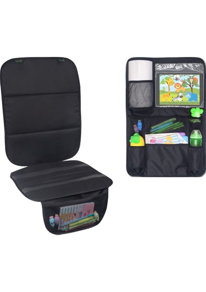 Araç Koltuğu Koruyucu + Tablet ve Telefon Tutacaklı Organizer Set