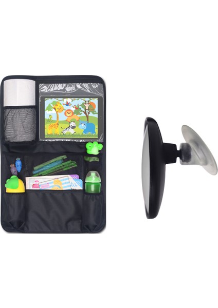 Bebek Dikiz Aynası + Tablet ve Telefon Tutacaklı Organizer Set