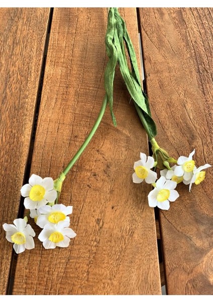 Yapay Çiçek Narcissus Tazetta Dal Nergis Bitki Ortalama 49CM Green House Star Dekor 1 Adet indirimleri