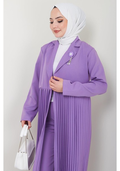 Piliseli Ceketli Ikili Takım Lila Hm2396