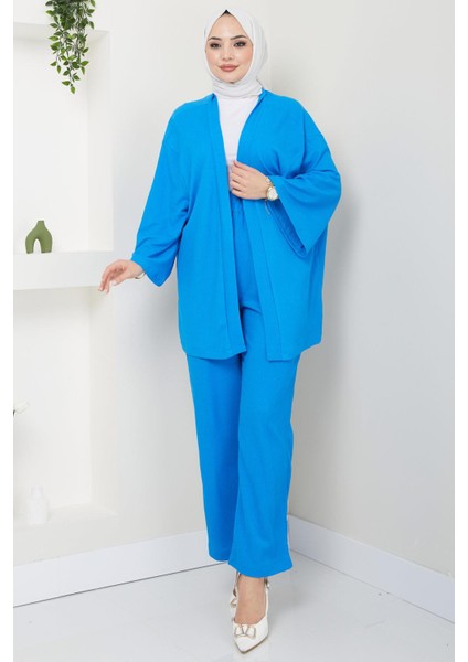 Kimono Pantolon Takım Mavi Hm2434