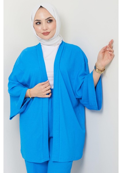 Kimono Pantolon Takım Mavi Hm2434