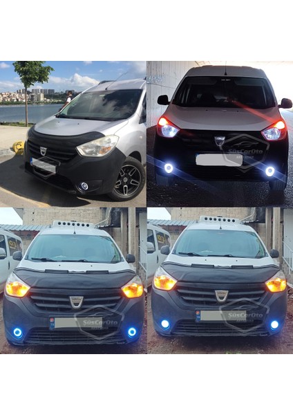 Dacia Dokker 2012-2022 Uyumlu Üniversal Mercekli Angel Sis Farı Metal Su Geçirmez 76 mm Turuncu Halkalı Gündüz Farı Angel Eyes 2 Adet