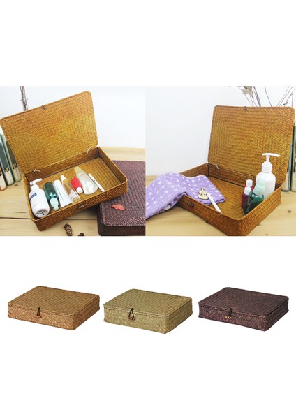 Dokuma Sepetler Kapaklar Çayırı Depolama Tuvalet Malzemesi Sıralayıcılar Sarı (Yurt Dışından) fiyatları