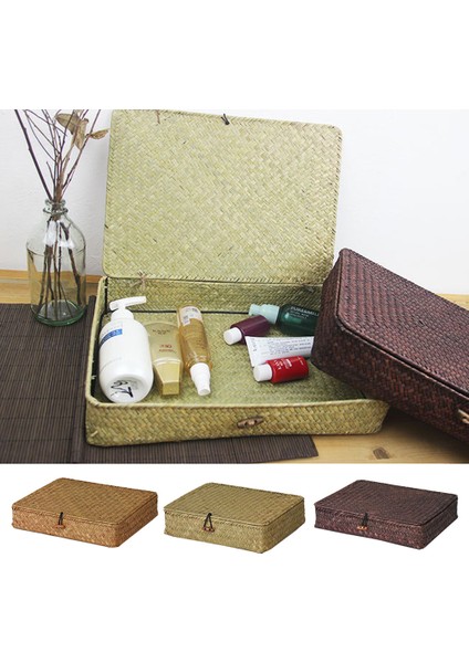 Dokuma Sepetler Kapaklar Çayırı Depolama Tuvalet Malzemesi Sıralayıcılar Sarı (Yurt Dışından) modelleri