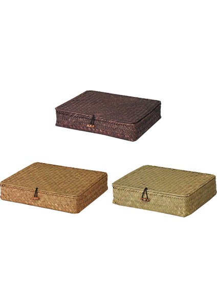 Dokuma Sepetler Kapaklar Çayırı Depolama Tuvalet Malzemesi Sıralayıcılar Sarı (Yurt Dışından) fırsatları