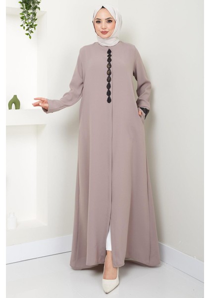 Damla Taş Detaylı Ferace Vizon Hm2435 fiyatları