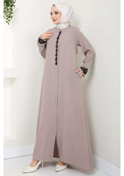 Damla Taş Detaylı Ferace Vizon Hm2435 fırsatları