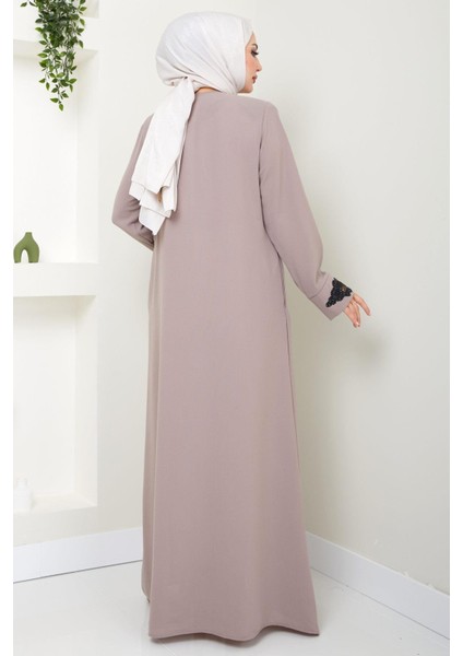 Damla Taş Detaylı Ferace Vizon Hm2435 indirimleri