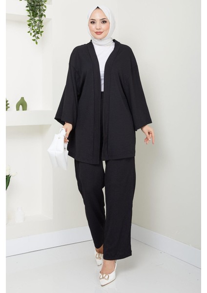Kimono Pantolon Takım Siyah Hm2434