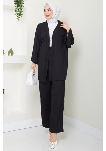 Kimono Pantolon Takım Siyah Hm2434 modelleri