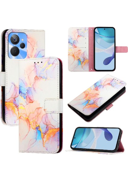Realme 10 5G/10T 5G/10S 5g Cüzdan Kickstand Mermer Desen Pu (Yurt Dışından)