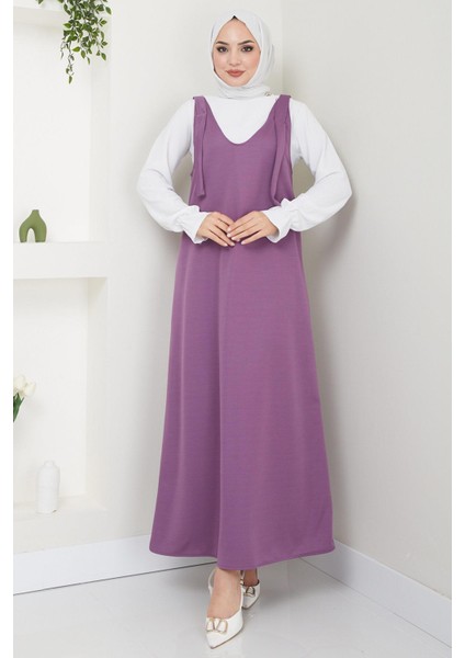 Nehir Örme Jile Elbise Mor Hm2389